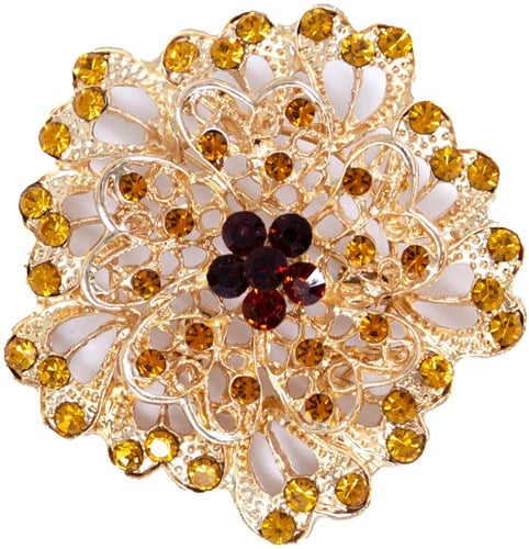 Luxe Broche Daisy Flower Goud-Brons