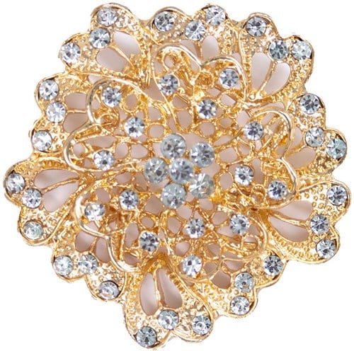 Luxe Broche Daisy Flower Zilver