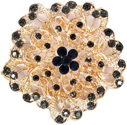 Luxe Broche Daisy Flower Donkergroen