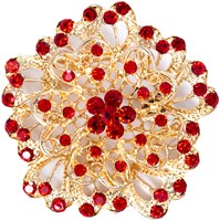 Luxe Broche Daisy Flower Rood