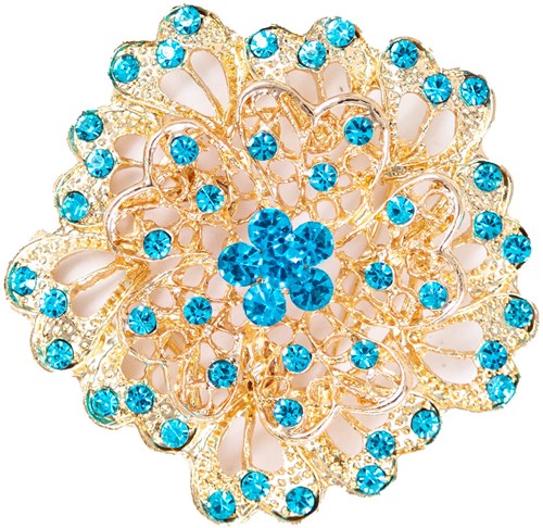 Luxe Broche Daisy Flower Turquoise