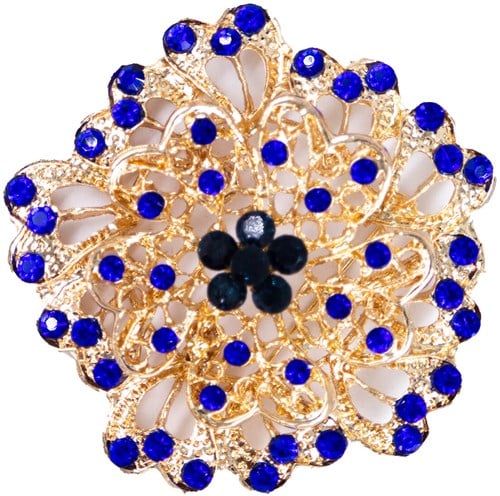 Luxe Broche Daisy Flower Blauw-Groen