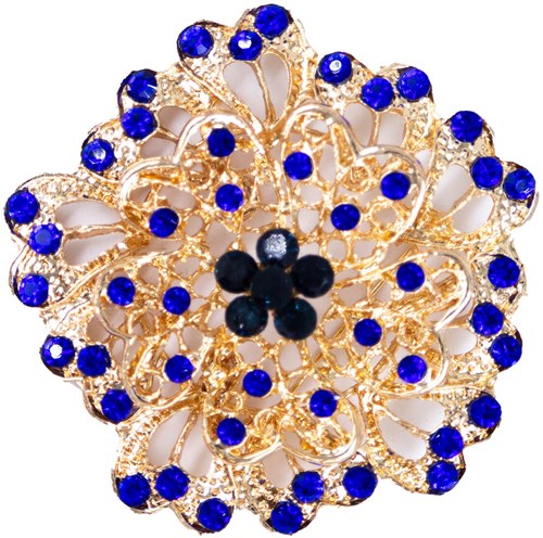 Luxe Broche Daisy Flower Blauw-Groen