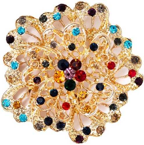 Luxe Broche Daisy Flower Multicolor