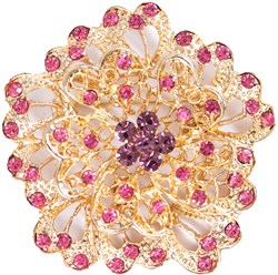 Luxe Broche Daisy Flower Roze