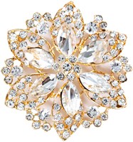 Luxe Broche Crystal Flower Zilver