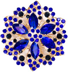 Luxe Broche Crystal Flower Blauw