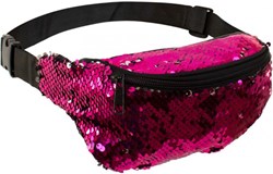 Buideltasje Pailletten Pink-Zilver