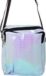 Handtasje Slangenleer Print Turquoise