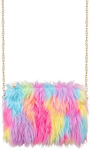 Pluche Tasje Regenboog Pastel