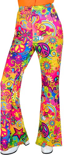Dames Hippie Broek Seventies Peace & Love