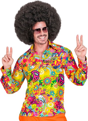 Heren Hippie Blouse Seventies Peace & Love