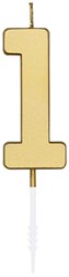 Taartkaarsje Nummer 1 Metallic Goud - 4,5cm