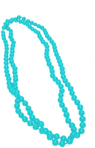 Parelketting Glas Lang Neon Turquoise