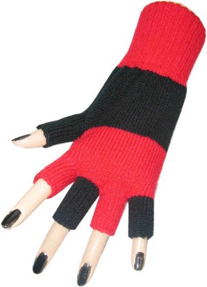 Vingerloze Handschoenen Rood-Zwart