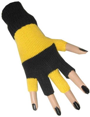Vingerloze Handschoenen Zwart/Geel