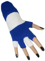 Vingerloze Handschoenen Blauw/Wit