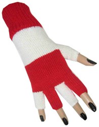 Vingerloze Handschoenen Rood/Wit