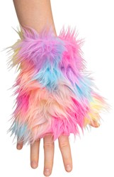 Vingerloze Handschoenen Pluche Regenboog Pastel
