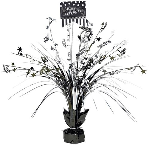 Tafeldeco Happy Birthday Zwart/Wit
