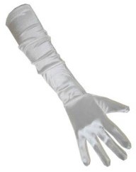 Handschoenen Satijn Wit 48cm 