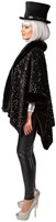 Pailletten Poncho Zwart Luxe (zijkant)