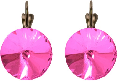 Oorbellen Diamanten Rond Roze
