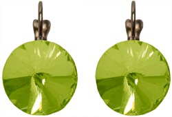 Oorbellen Diamanten Rond Fluor Groen
