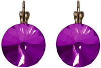 Oorbellen Diamanten Rond Paars