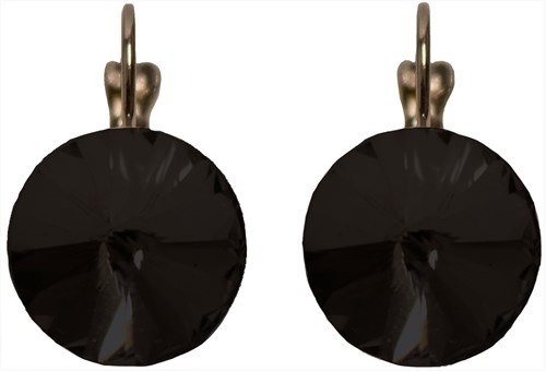Oorbellen Diamanten Rond Zwart