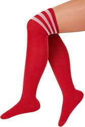 Overknees / Cheerleader Kousen Rood-Wit
