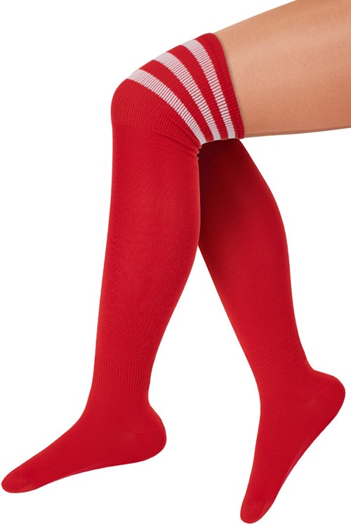 Overknees / Cheerleader Kousen Rood-Wit