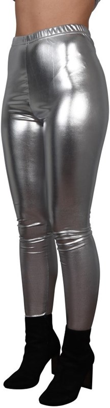 Zilveren Legging Metallic (zijkant)