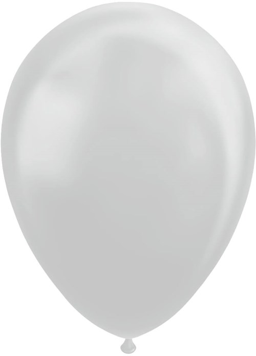 Ballonnen Metallic Zilver 30cm - 100 stuks
