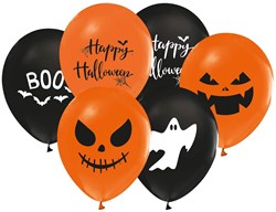 Halloween Ballonnen Zwart/Oranje - 8st
