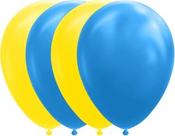 Ballonnen Blauw-Geel 10 stuks 30cm