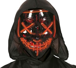 Halloween Zwart Masker met Licht Rood