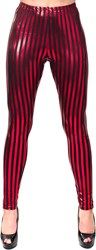 Legging Metallic Rood-Zwart Gestreept