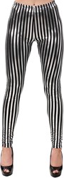 Legging Metallic Zilver-Zwart Gestreept