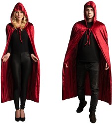Cape met Capuchon Donkerrood (velvet)