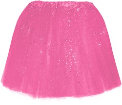 Tule Rokje Neon Pink met Glitter