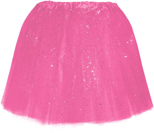 Tule Rokje Neon Pink met Glitter