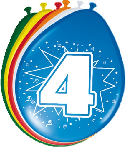 Ballonnen 4 jaar 8st