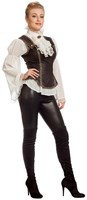 Luxe Piratenblouse Ecru met Top voor dames -2