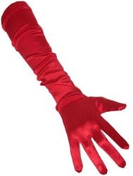 Handschoenen Satijn Rood 48cm