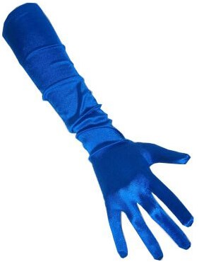Handschoenen Satijn Blauw 48cm