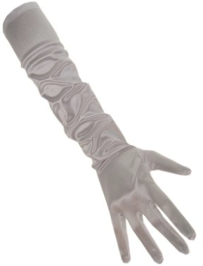 Handschoenen Satijn Zilver 48cm