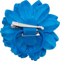 Bloemenbroche+Elastiek Pailletten Turquoise (achterkant)