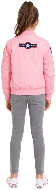 Kinder MA-1 Flight Jacket Roze (achterkant)