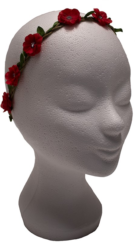 Haarbandje met Bloemen Rood met Strass